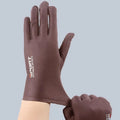 New Sale Summer Gloves Men Ice Silk Sun Proction Driving Glove Fishing Gloves Breathable Cycling Hiking Glove Full Finger Gloves Oasis Select Coffee