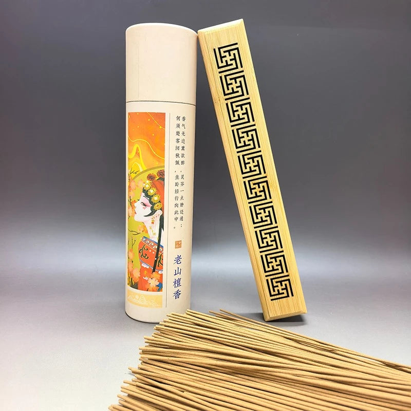 400sticks Sandalwood with 1pc Bamboo Board Incense Holder Anti-Ash Flying incienso Burner Bamboo Incense Ash Catcher Holders Oasis Select Wan Sandal
