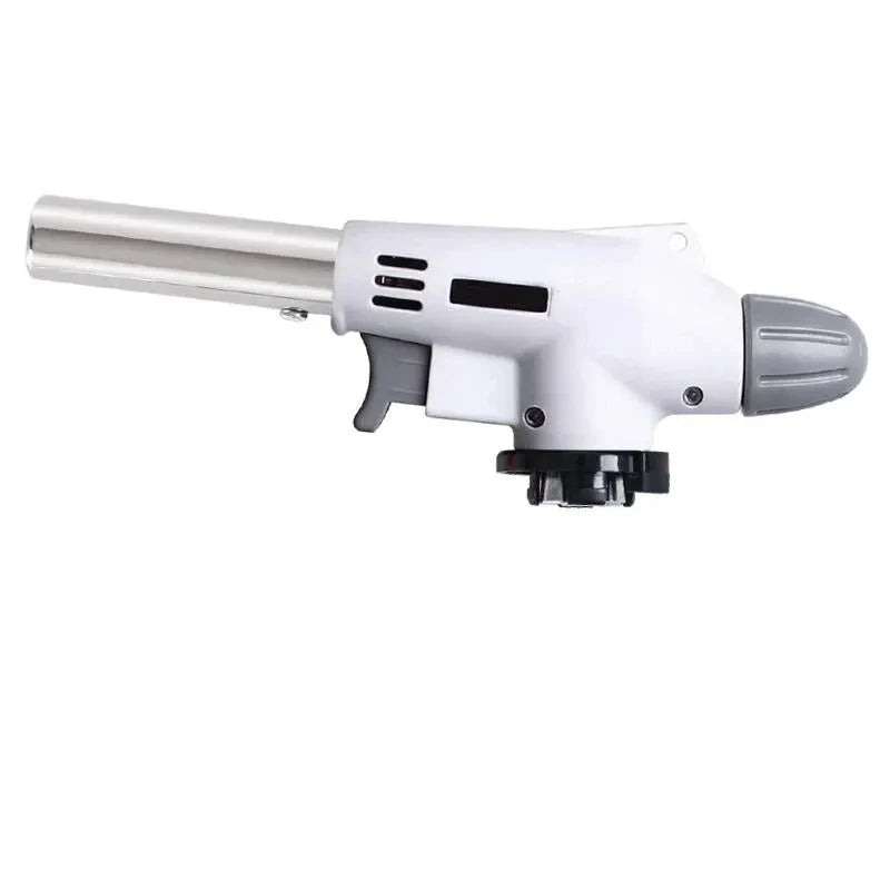 Torch Cooking AutoIgnition Butane Gas Welding-Burner Welding Gas Burner Flame Gas Torch Flame Gun Blow for BBQ Camping Cooking Oasis Select WHITE