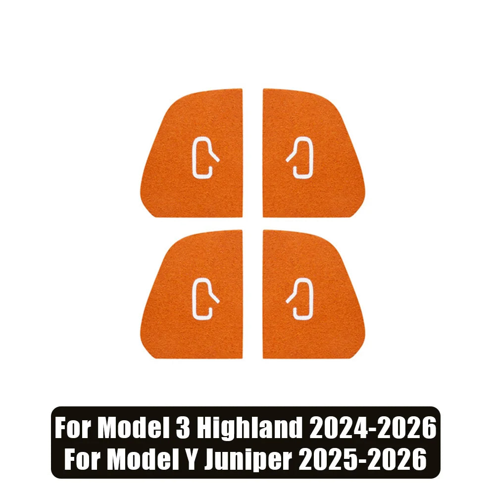 Luxury Interior Upgrade For Model 3 Y Highland Juniper 2025 Suede Door Switch Button Trim Stickers Patch Cover Car Accessories Oasis Select B