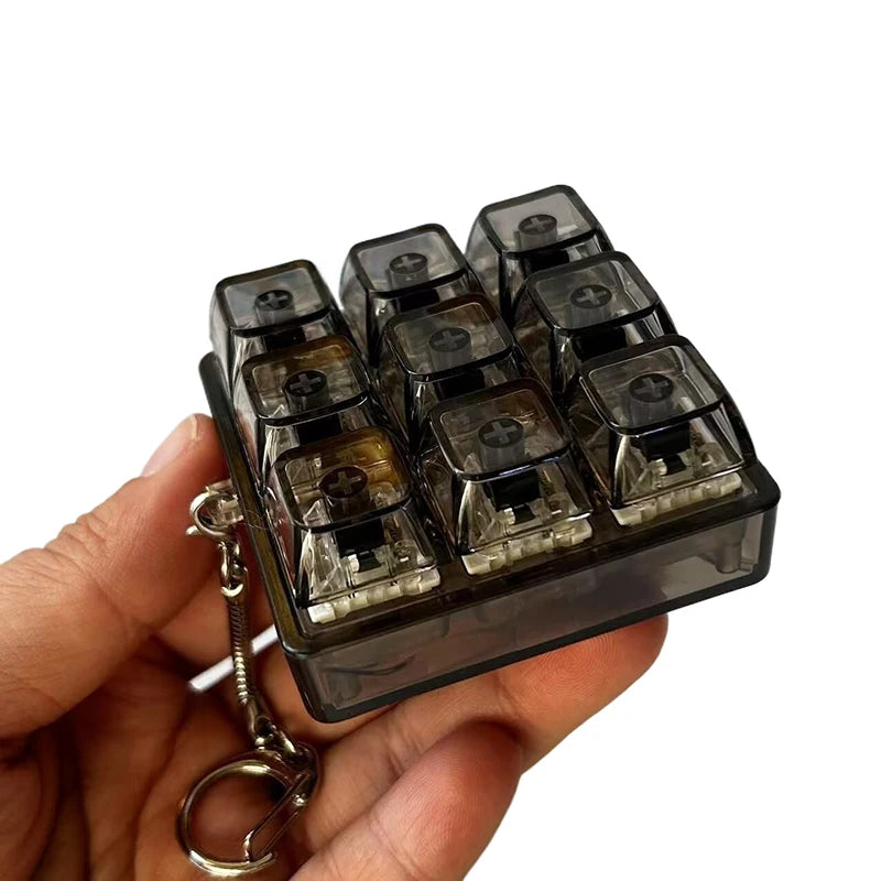 4/9 Keys Mechanical Keyboard Axis Tester LED Keyboard Key Toy Stress Relief DIY Button Keycap Fidget Keychain Toys Gift Oasis Select