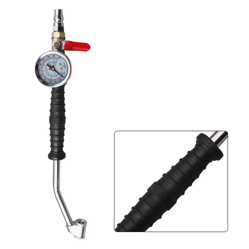 Tire Inflator Rod For Car Truck Vehicles With Tire Pressure Gauge Car Tire Manometro Tire Repair Tools 0-15Bar/220Psi Universal Oasis Select