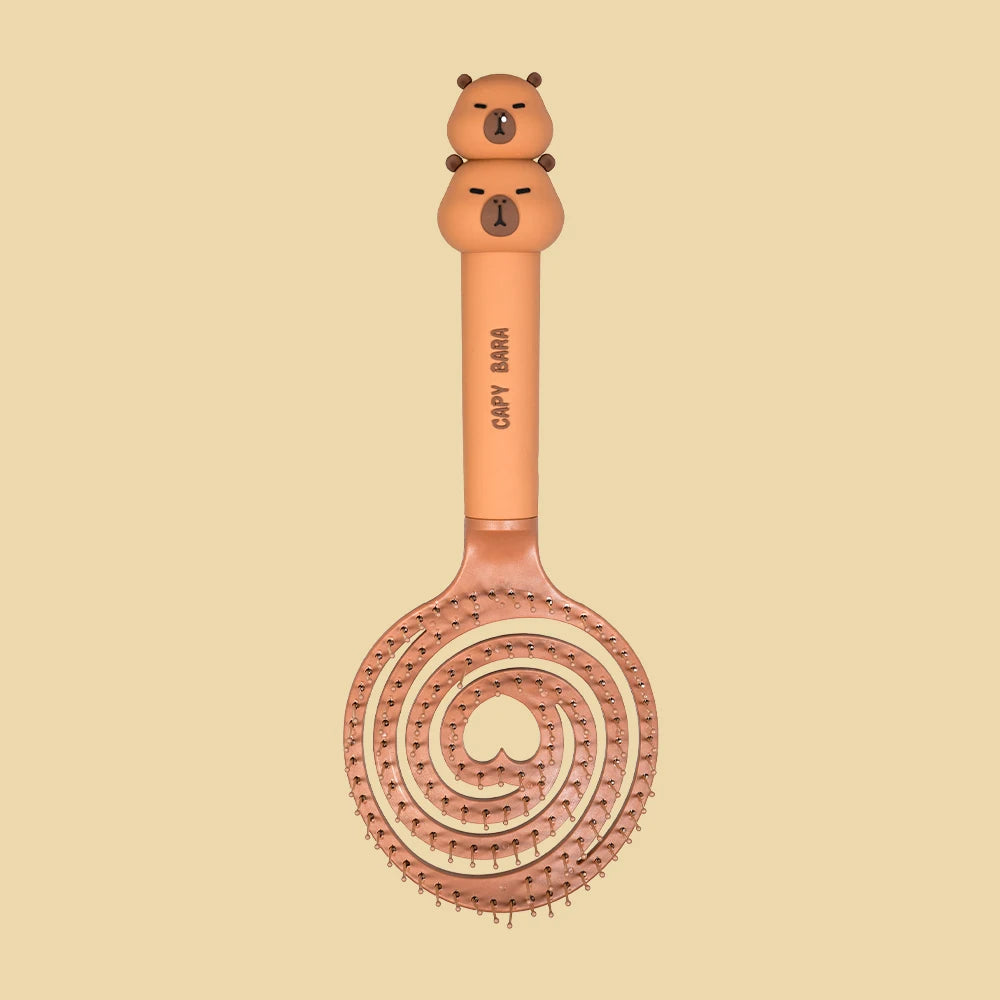 Capybara Hollow Hair Comb – Anti-Static Detangling Brush Hair Detangling Comb Oasis Select TJ1033-Coffee-02