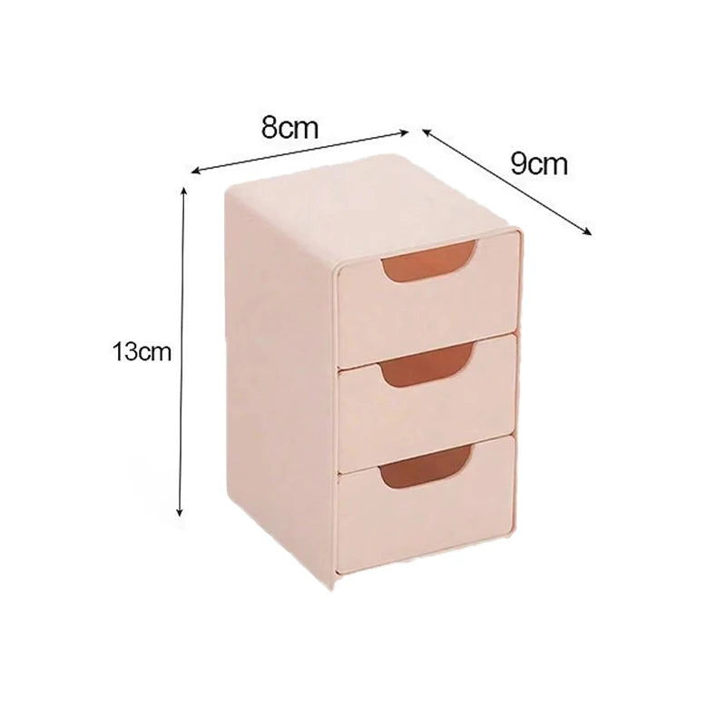 3-Tier Cosmetic Organizer Box with Drawers | Jewelry & Desk