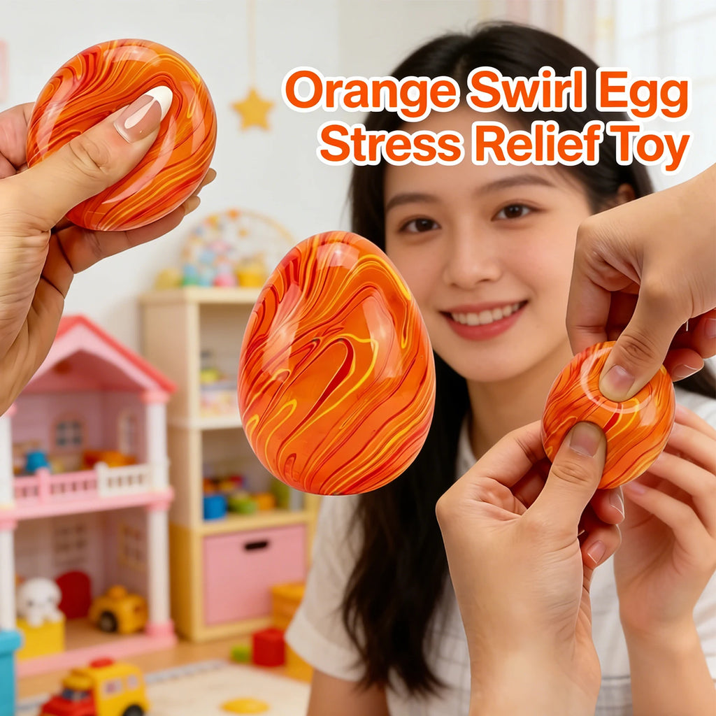 Simulated Egg Stress Ball Toy Cute Stress Relief Toy Slow Rebound Squeeze Toy for Adults Kids Non-bounce Fidget Toy 4 Colors Oasis Select