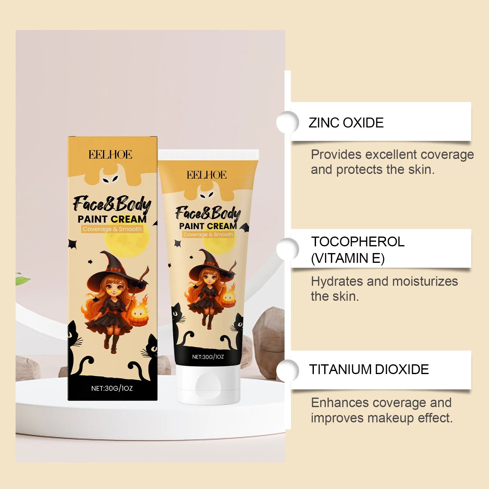 EELHOE Halloween Face & Body Paint Cream – Clown Cosplay