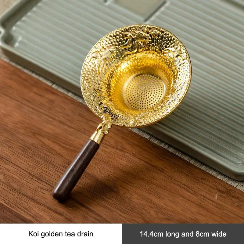 Stainless Steel Mesh Tea Strainer with Drip Tray | Lace Design