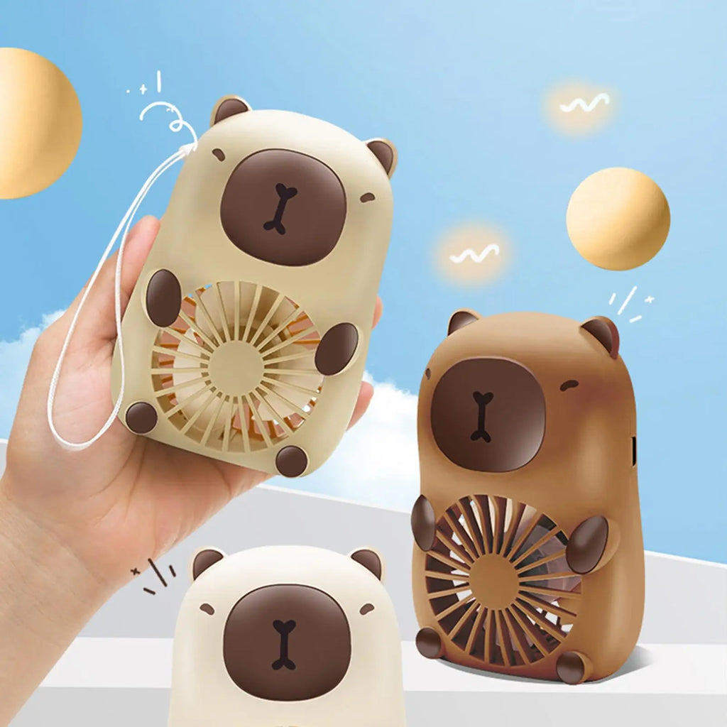 Animal Fan Handheld Electric Capybara Fan USB Charging 3-Speed Air Coolers Personal Cooling Devices Handheld Desktop Mini Fan Oasis Select