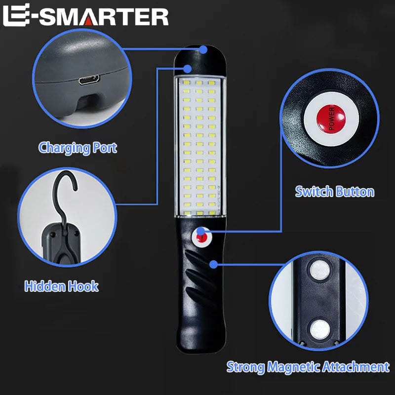 Car Repair Work Night Lamp Rechargeable Portable Spotlight Power Outage Emergency Fishing Camping Magnet Floodlight 3 Lighting Oasis Select