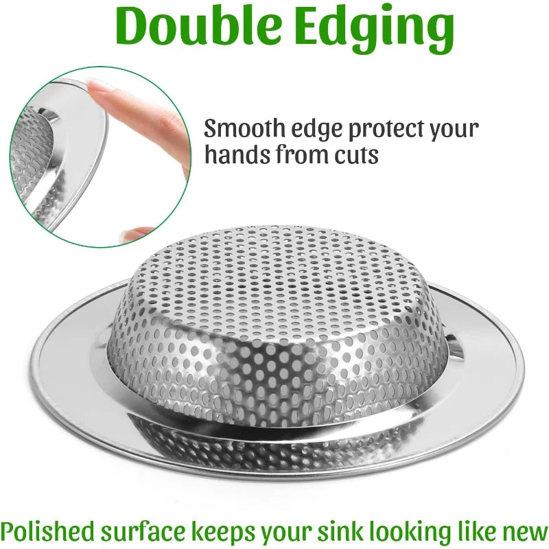1/3/5 PCS Stainless Steel Sink Strainer Universal Fit Drain Basket Rust-Proof Food Catcher for Fast Drainage Easy Clean Oasis Select