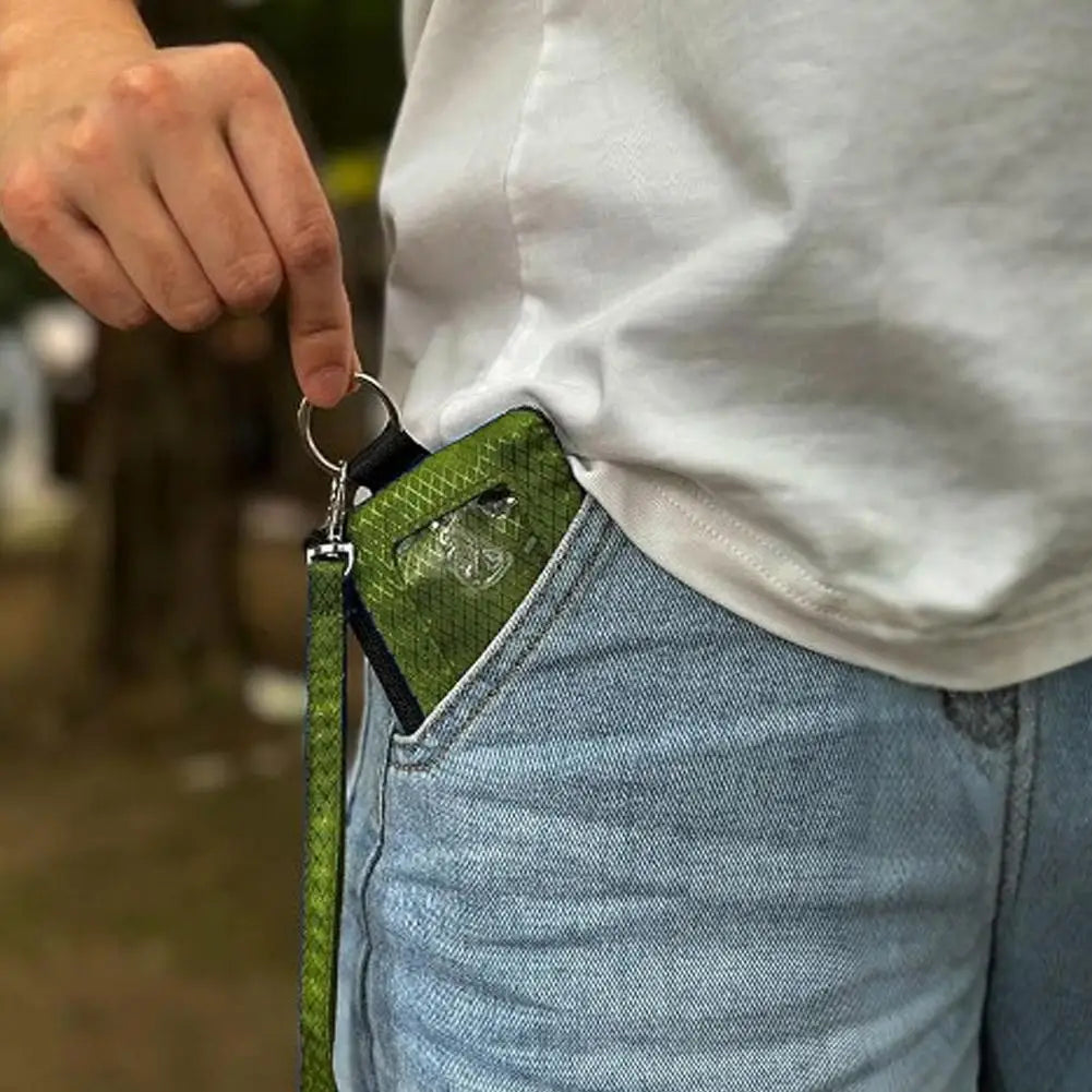 Mini Slim Zipper Keychain Wallet – Water-Resistant Card Holder