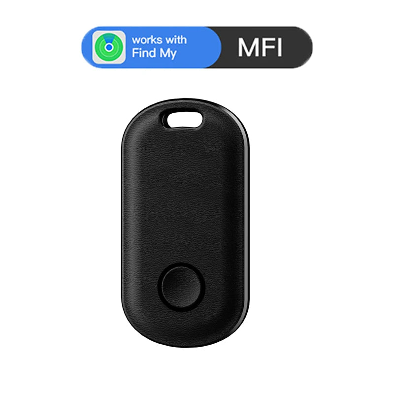 Smart Bluetooth GPS Tracker Work with Apple Find My APP ITag Anti Lost Reminder Device MFI Rated Locator Car Key Pet Kids Finder Oasis Select Oval Black