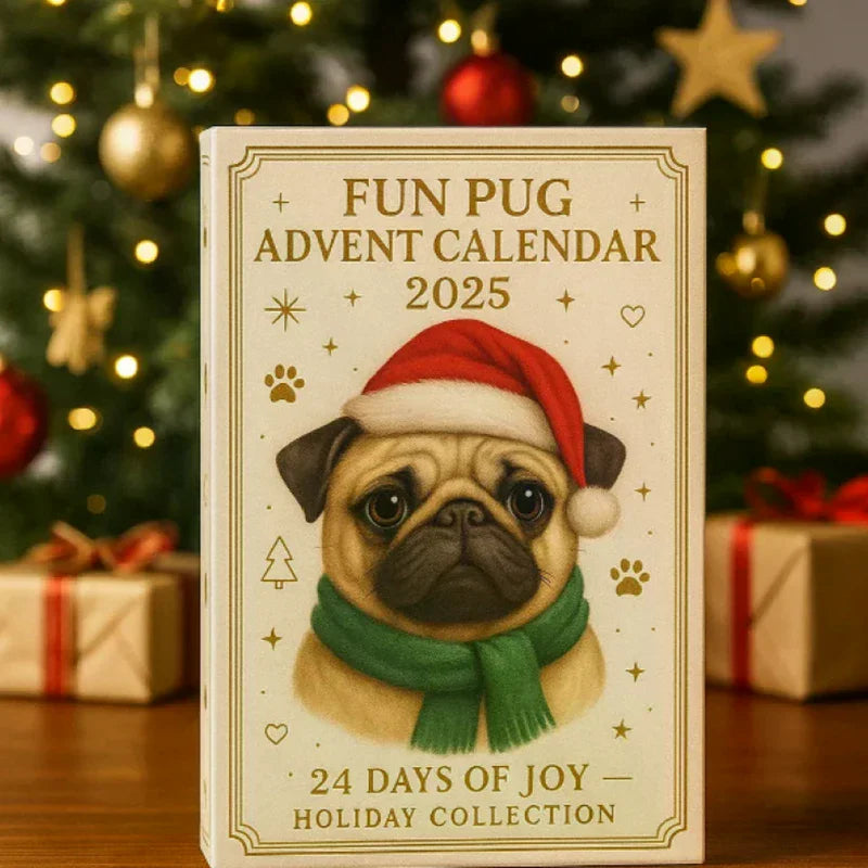 2025 Pug Advent Calendar 24 Days Christmas Countdown with Cute Dog Ornaments Holiday Gift for Dog Lovers Oasis Select