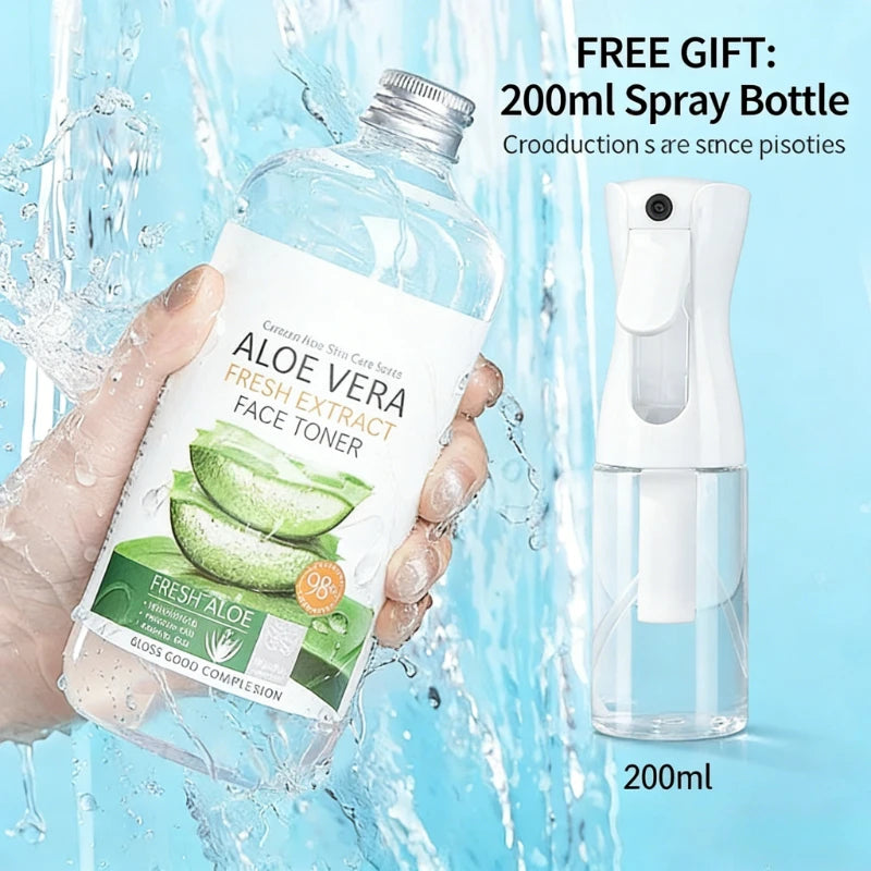 500ml Aloe Vera Hydrating Facial Toner Soothing Extract Water for Dry Sensitive Skin Moisturizing Spray with Spray Bottle Oasis Select