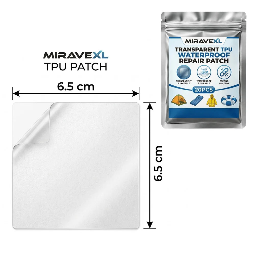 MIRAVEXL Transparent TPU Waterproof Repair Patch 10/20PCS Strong Adhesive Clear Tape forTent Inflatable Boat Raincoat Outdoor A Oasis Select