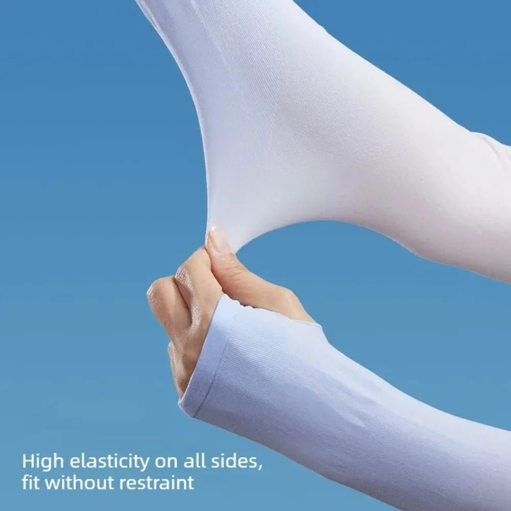 1pair Portable UPF 50+ Arm Covers Breathable UV Protection Cooling Arm Sleeves Elastic Compression Sleeve Summer Oasis Select