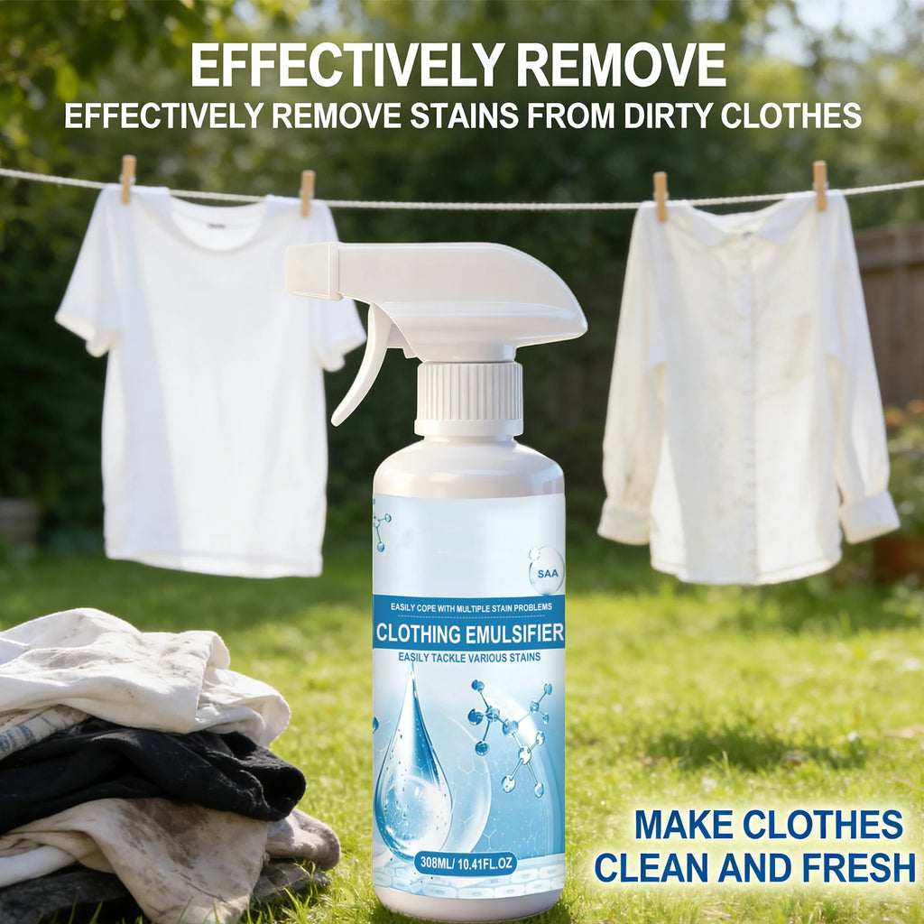 Clothing Emulsifier Stain Remover Spray Removal of Oil, Grease, Blood & Sweat Stains for White Clothes All-Purpose Cleaner 308ml Oasis Select