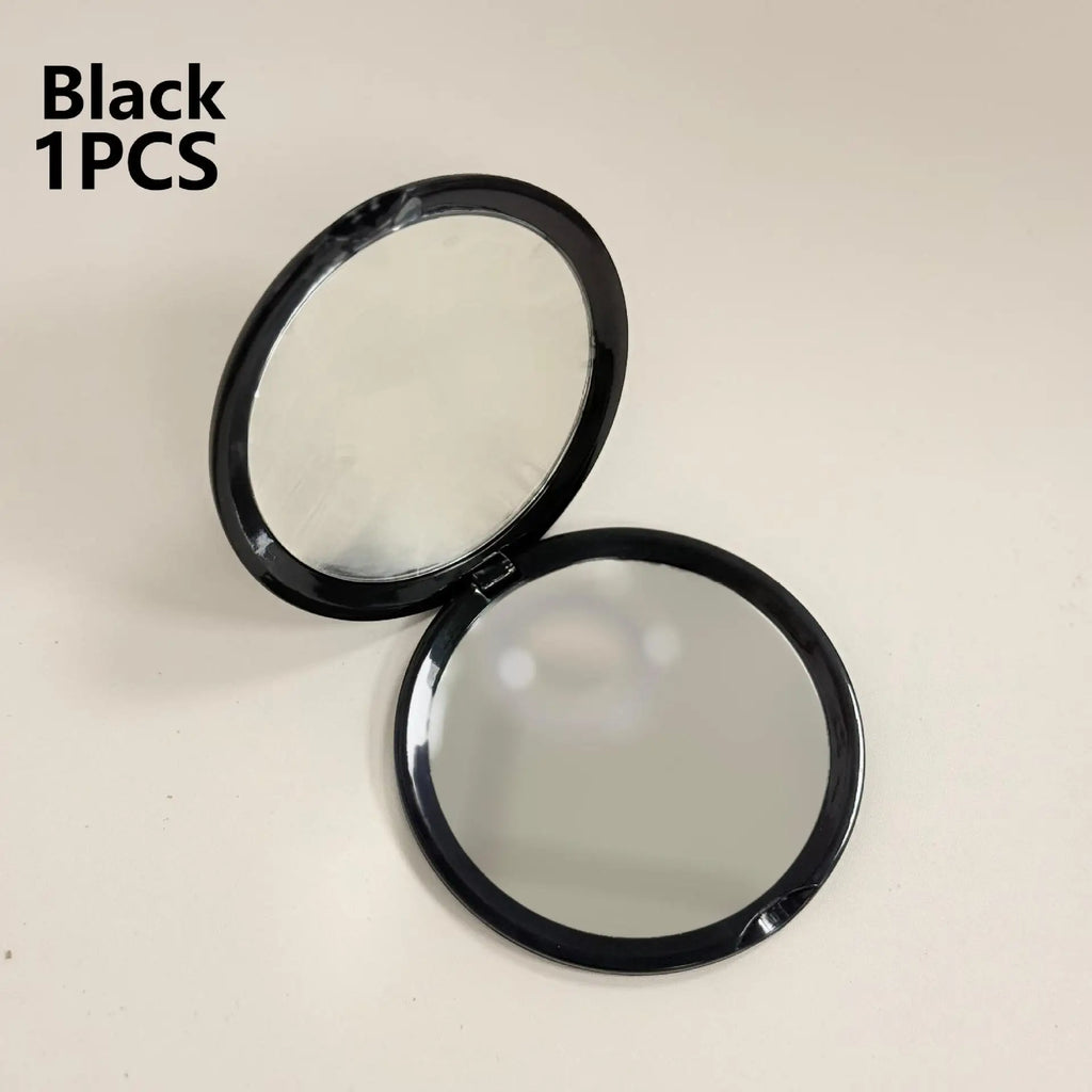 50X Portable Makeup Mirror Travel Magnifying Double-sided Folding Vanity Mirror High Definition Glass Portable Pocket Mirror Oasis Select Black