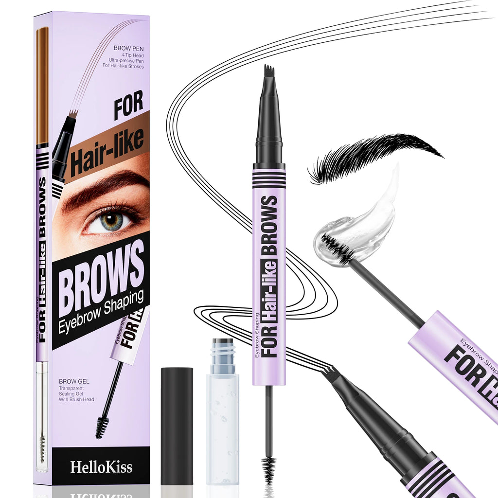 Hello Kiss Double-Ended Waterproof Eyebrow Pencil | Long-Lasting