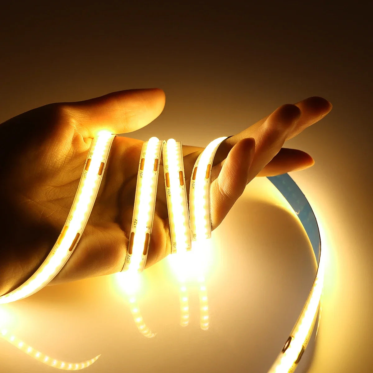 Flexible FCOB COB LED Strip Light 320LEDs/m DC12V 8MM Lamp Tape CRI90 Led Lights for Room Kitchen Decor DC Female Port Only Tape Oasis Select