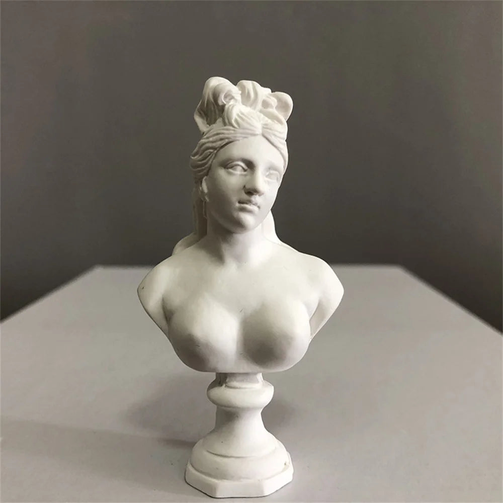Nordic Style Gypsum Portraits Plaster Bust Statue Greek Mythology Figurine Famous Sculpture Desktop Ornament Drawing Practice Oasis Select Harp Girl