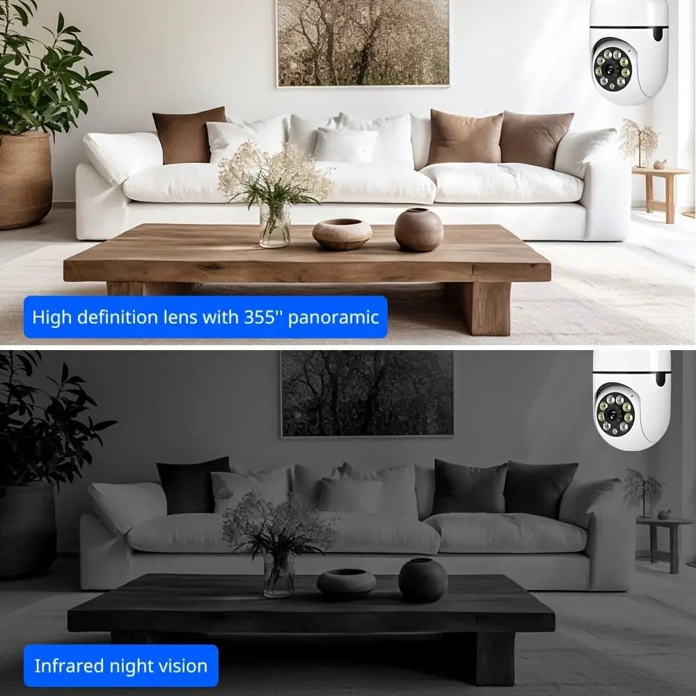 360 Degree Light Bulb Security Camera Full Color Night Vision Automatic Human Tracking Wireless WiFi Camera 5GHz WiFi Oasis Select