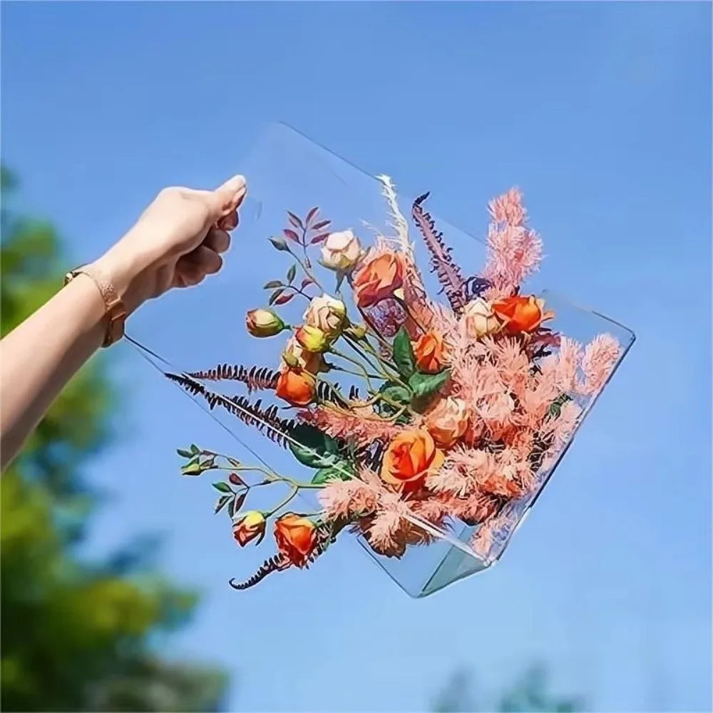 Clear Acrylic Flower Box with Handles – Wedding & Bridesmaid Tote