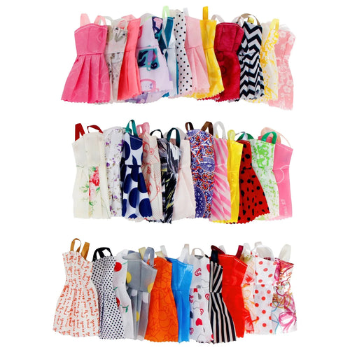 10-Pack Doll Clothes Set – Dresses, Coats & Hats for 12" Dolls Doll Clothing Set Oasis Select 10PCS One Size