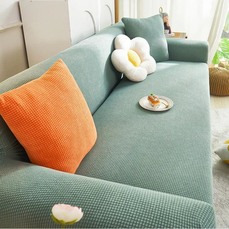 Elastic Sofa Cover All-inclusive Nordic Style Summer Simple Anti-cat Scratch Sofa Dust-proof Cover Couch Covers for Sofas Oasis Select 4 people 235-300CM grass green