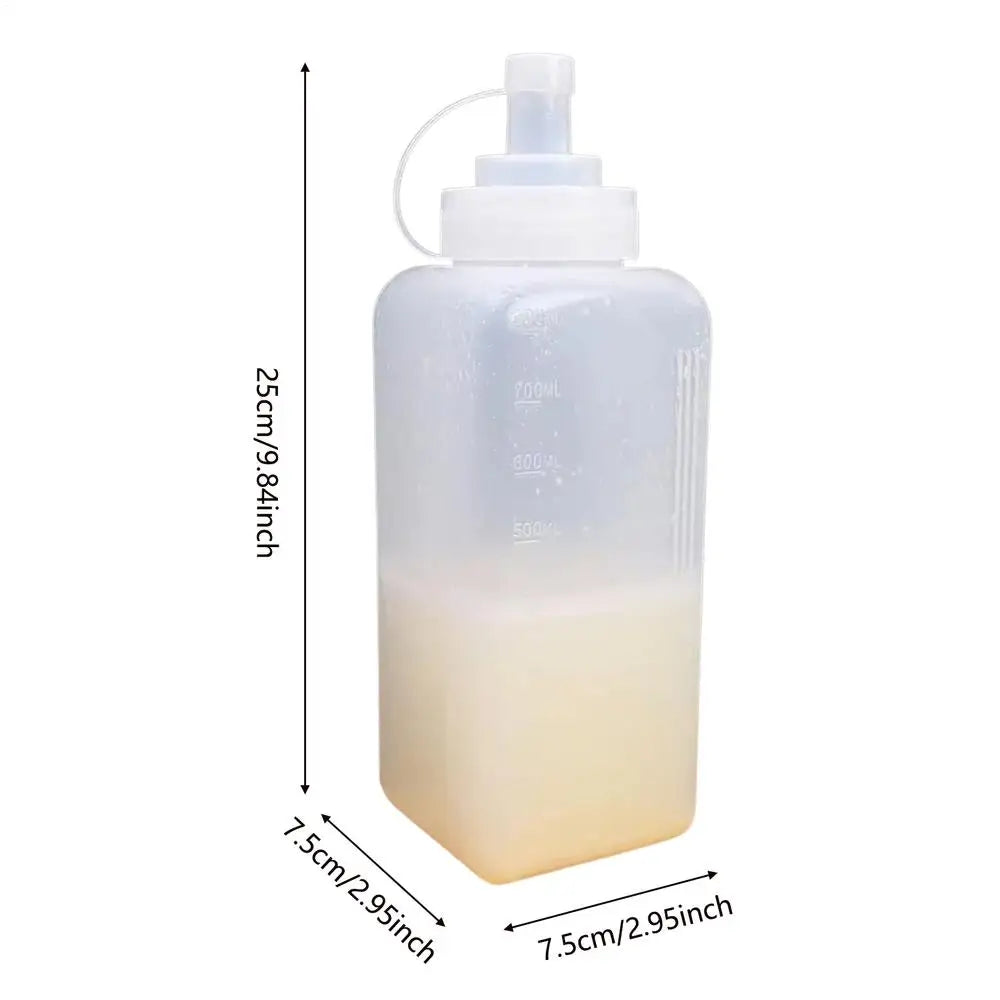 Condiment Squeeze Bottles Wide Mouth Leak Proof Refillable Dispenser Large Capacity Sauce Bottles with Scale for Salad Dressing Oasis Select 1 piece