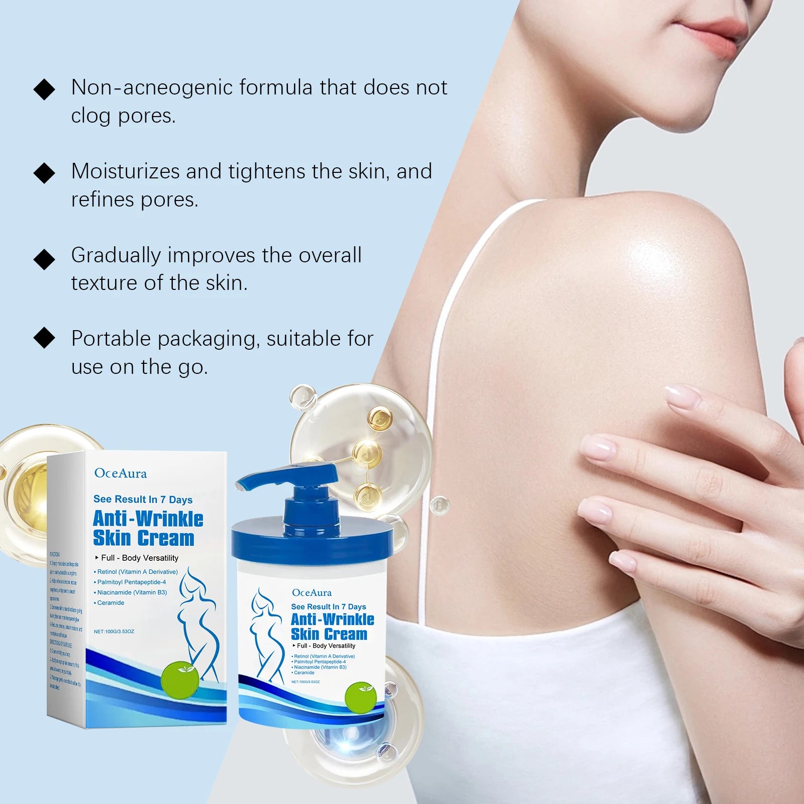 Retinol Face Cream Anti Aging Skincare for Wrinkles Firming Lifting Protect Repair Skin With nicotinamide Ceramide Cream Oasis Select