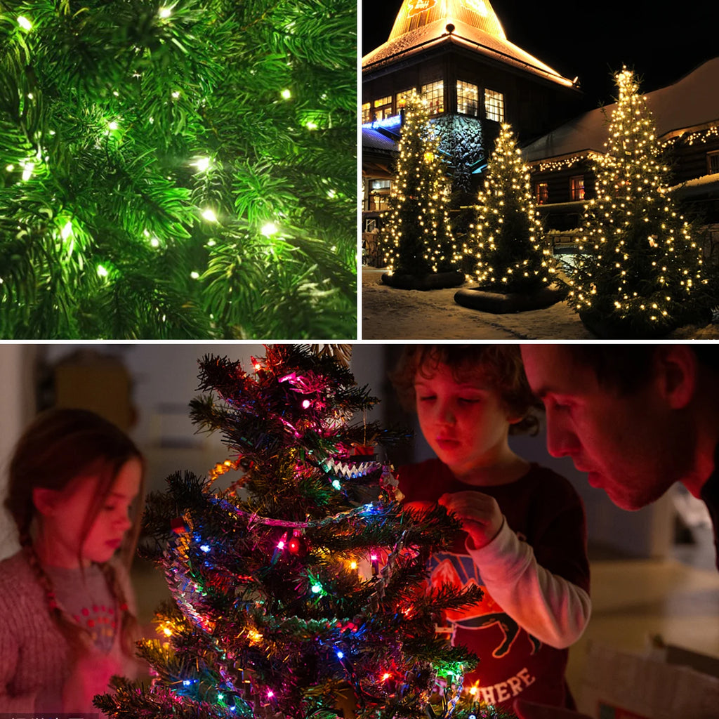 Christmas Celebration Decorative Lights String 10m-100m Wedding Garland Fairy Light Chain Outdoor Waterproof Lawn Tree Lamp Gift Oasis Select