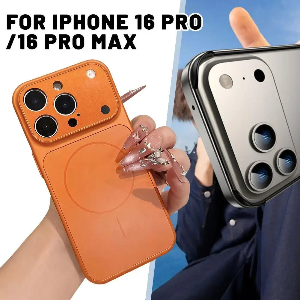 Original Large Window Nano Glass Case For iPhone 17 Air 16 15 14 13 Pro Max Magnetic For Magsafe Wireless Charging Matte Case Oasis Select