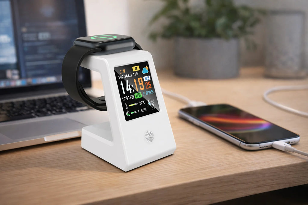 GEEKMAGIC Smart WiFi Weather Clock with Wireless Charging