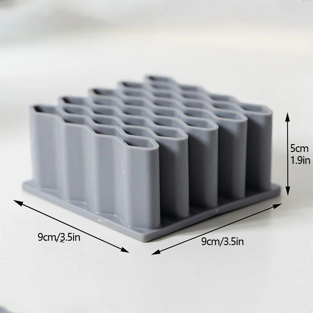 32-Slot Honeycomb Desk Organizer – Pen & Brush Holder