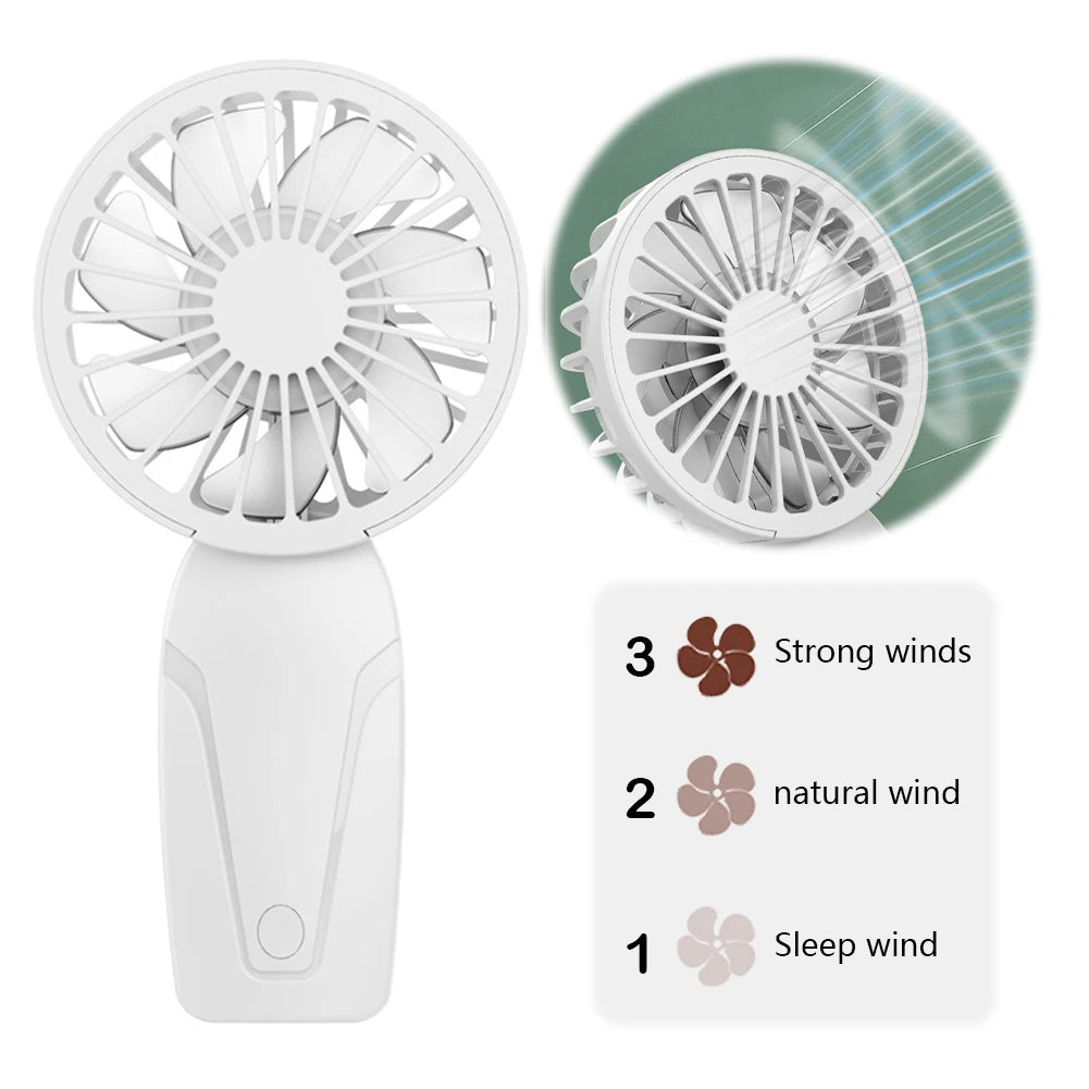 Personal Fan USB Rechargeable Small Hand Fan 3 Speeds Compact Cooling Fan for Home Office Travel and Outdoor Activities Oasis Select