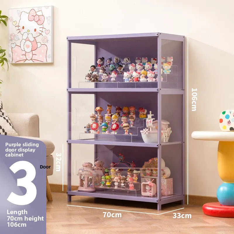 Figure display cabinet Transparent pain cabinet Suitable for Lego model building block Toy doll bag blind box storage rack Oasis Select 70 long three doors