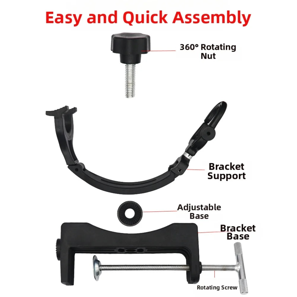 Fishing Rod Holder with 360 Degree Rotation and Tilt Adjustment Portable Clamp Locks Rods Securely on Boats Kayaks and Docks Oasis Select