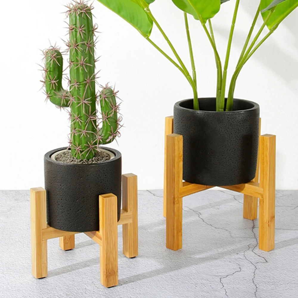 Indoor Free Standing Planter Display Garden Bonsai Holder Flower Pot Trays Wood Rack Plant Stand Shelf Oasis Select