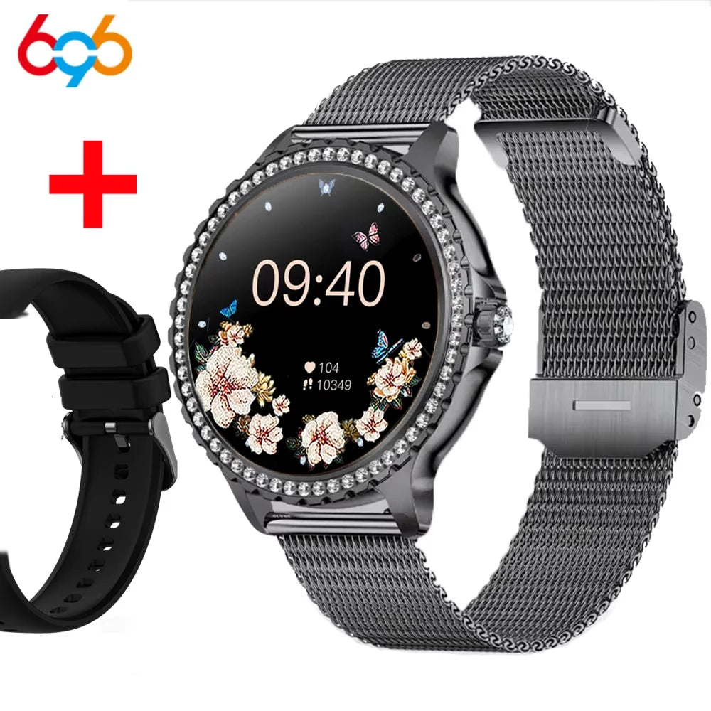 Blue Tooth Call Woman Smart Watches Lady Sports Fitness Bracelet Waterproof Body Temperature Smartwatch For Android IOS Oasis Select BKBKM