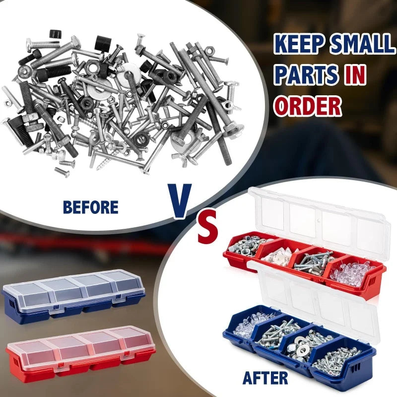 Plastic Tools Storage Box Bevel Connection with Cover Parts Screw Hardware Toolbox Jewelry Storage Case Components Sorting Tool Oasis Select