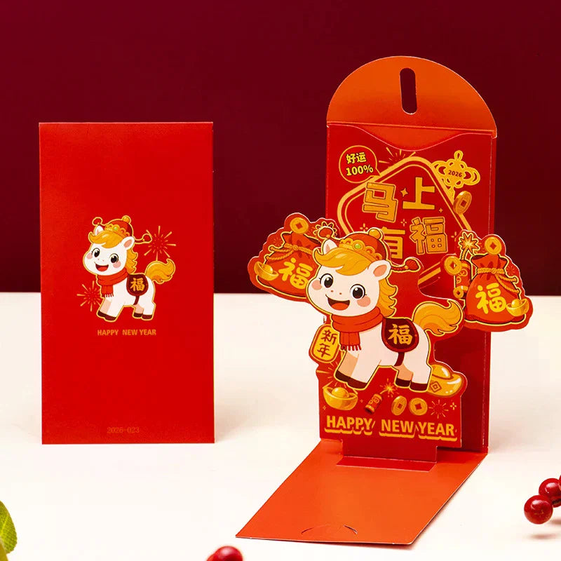Chinese New Year Red Envelopes Red Pocket Year Of Horse Lucky Money Pockets Spring Festival Gift New Year Eve Hongbao Oasis Select