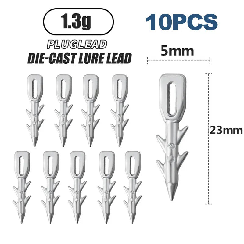 Fishing Sinkers 10PCS Worm Lure Weight Insert Nail Sinker Finesse Neko Rig Tackle Carp Bass Trout Saltwater Freshwater Gear Tool Oasis Select 1.3G 10pcs