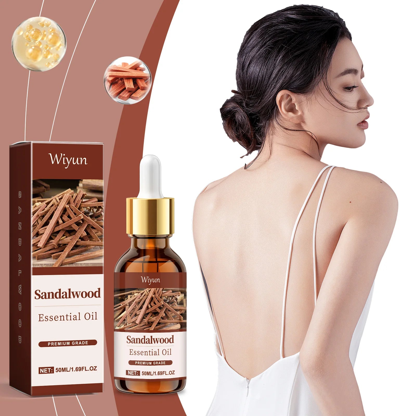 Sandalwood Massage Essential Oil Moisturizing Soothing Nourishing Repair Damaged Hair Smooth Woody Fragrance Body Essential Oil Oasis Select