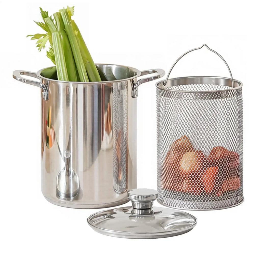 4L Stainless Steel Deep Fryer Oil Save Potato Chip Frying Pot Vegetable Noodle Stewing Pot with Strainer Chicken Cooking Tools Oasis Select
