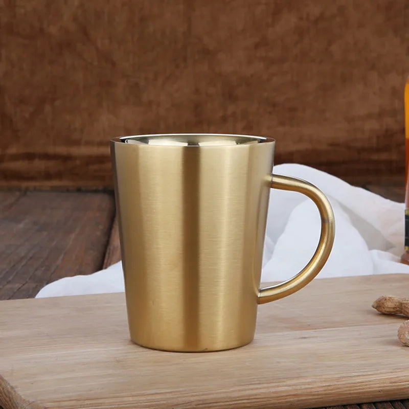 304 Stainless Steel Double Wall Insulated Coffee Mug 300ml Insulated Coffee Mug Oasis Select Gold 301-400ml