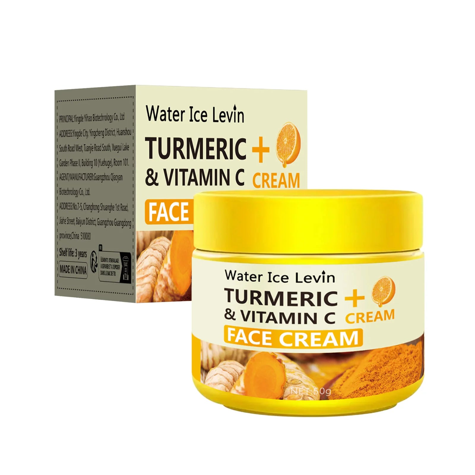 Turmeric Vitamin C Anti-Aging Cream Moisturizing Anti-Wrinkle Collagen Hyaluronic Acid Cream Skin Care Cosmetics 50g Oasis Select A