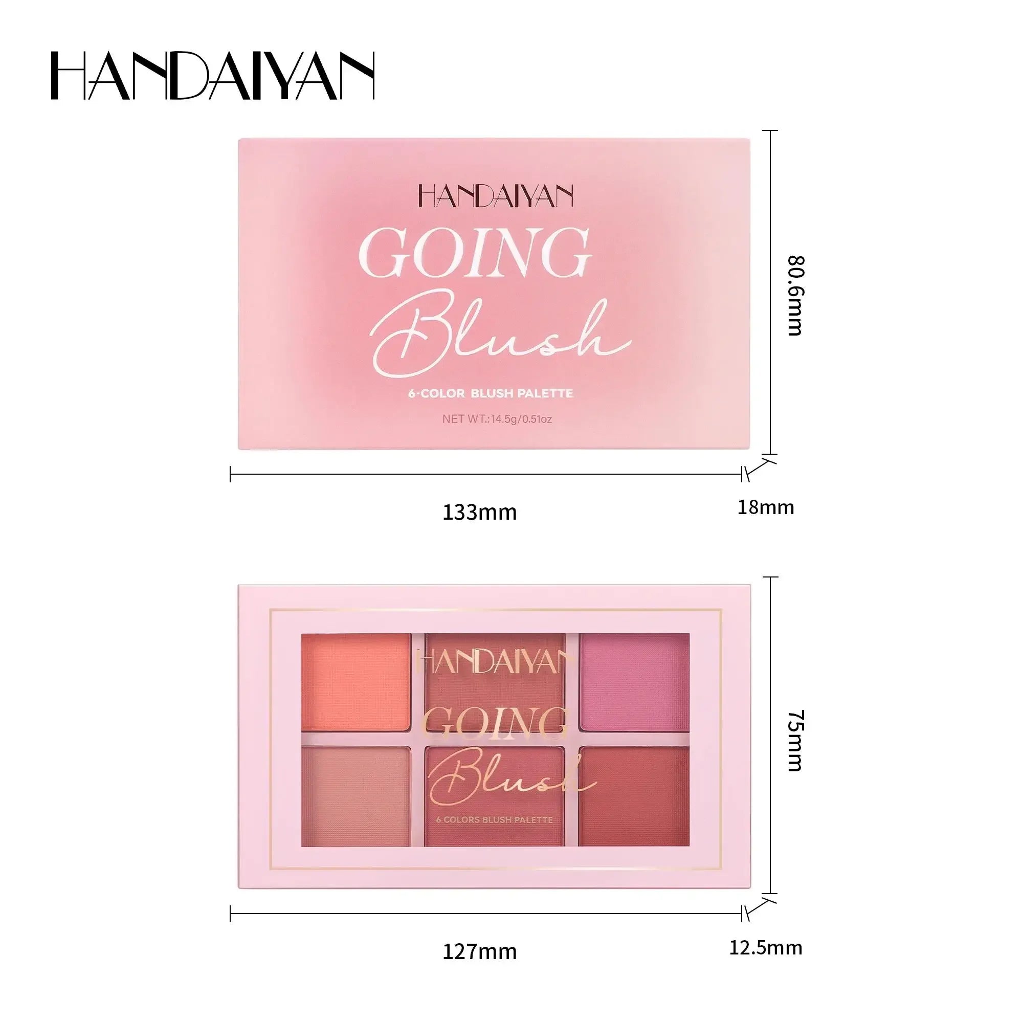 Handaiyan Long-Wear Blush Palette – Velvet Finish & Buildable Color