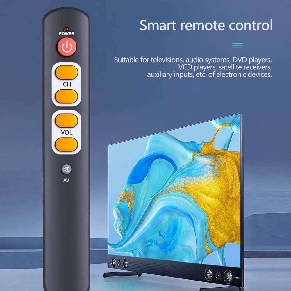 Universal 6-Button IR Learning Remote for TV DVD VCR SAT
