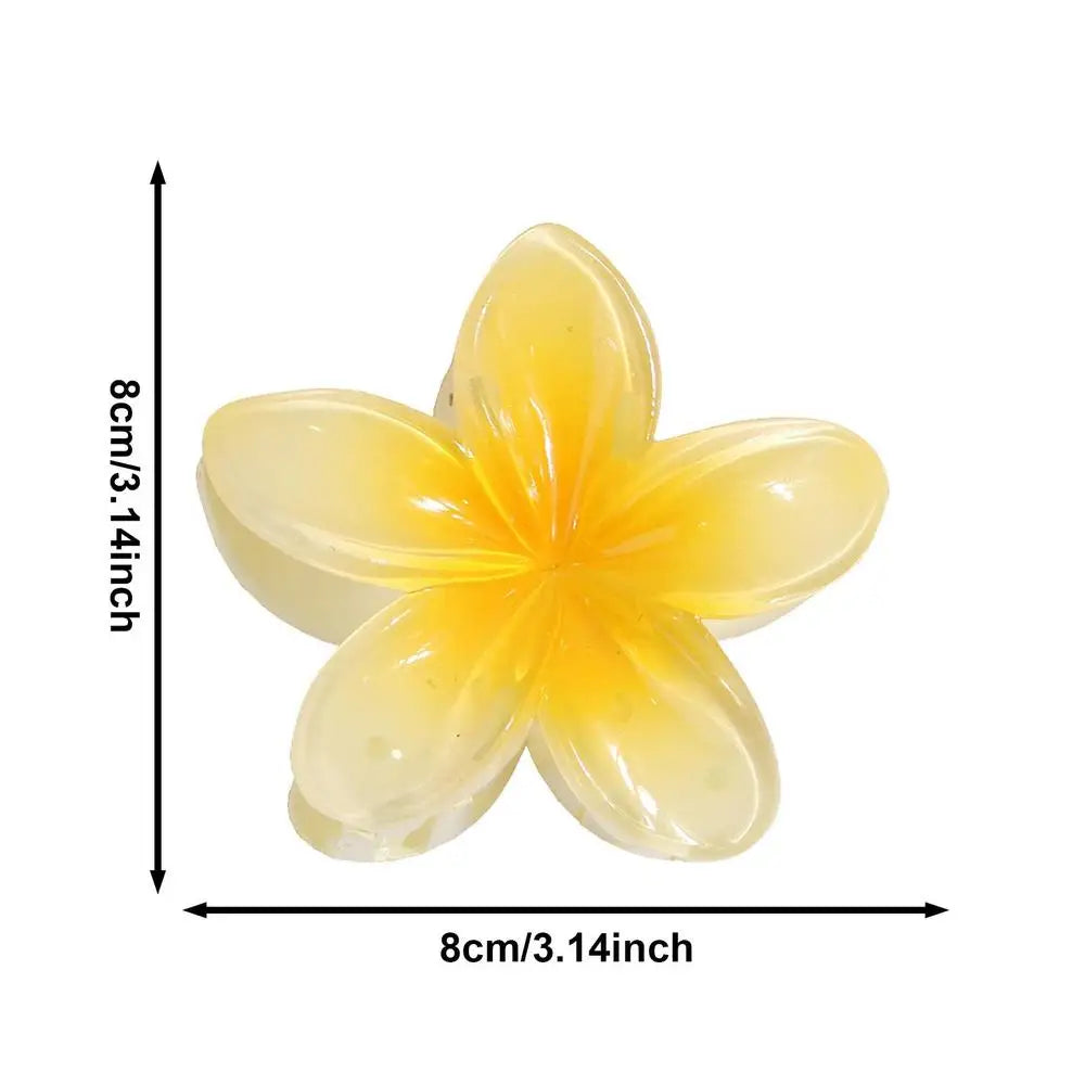2025 New Vacation colorful Egg Flower Hair Clips Hawaii Beach Claws Bohemian Hairpin for Girls Oasis Select China Mainland yellow